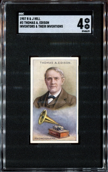 1907 R & J Hill Inventors & Inventions #3 Thomas A. Edison SGC4 VG-EX