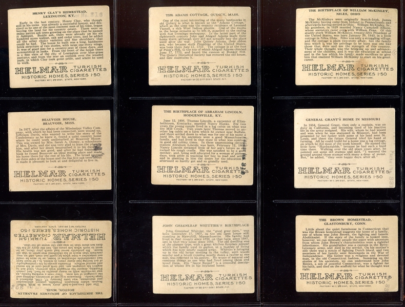 T69 Helmar Cigarettes Historic Homes Complete Set of (50) Cards