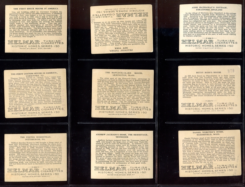 T69 Helmar Cigarettes Historic Homes Complete Set of (50) Cards