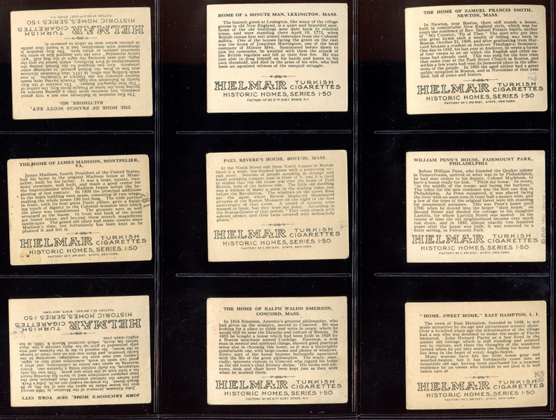 T69 Helmar Cigarettes Historic Homes Complete Set of (50) Cards