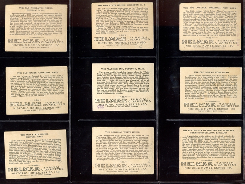 T69 Helmar Cigarettes Historic Homes Complete Set of (50) Cards