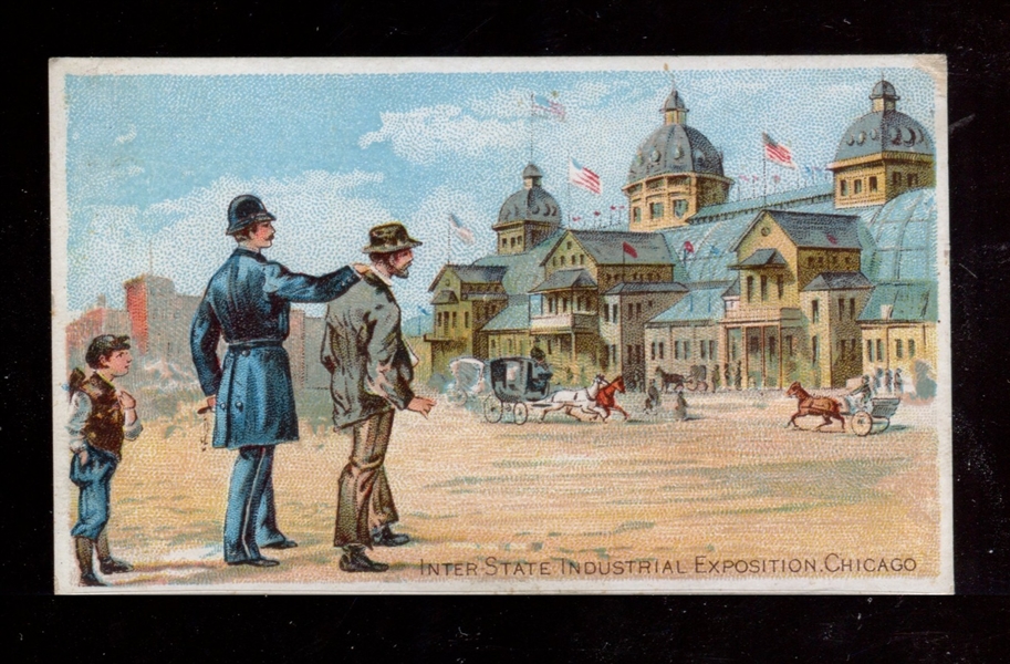 N281 Buchner American Scenes With a Policeman Inter-State Industrial Exposition Type Card