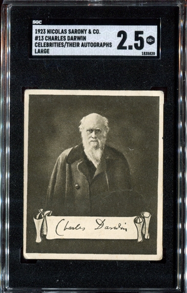 1923 Nicolas Sarony & Co Celebrities & Autographs #13 Charles Darwin SGC2.5 Good+