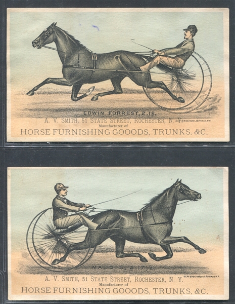 Great 1880's Trotter Trade Cards Lot of (2) Cards