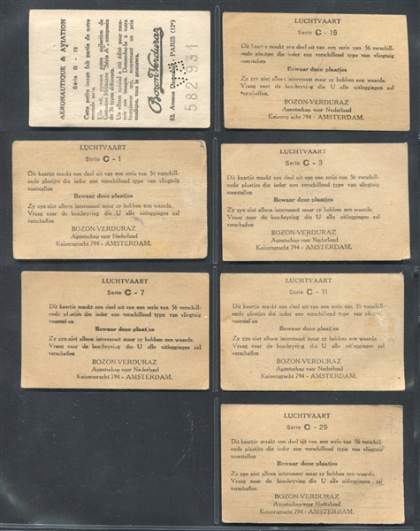 1940's French and Dutch Aviation-Themed Lot of (7) Cards