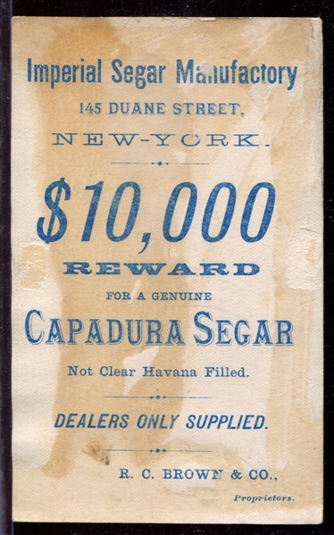 H804-4 1880's Capadura Segar Baseball Trade Card