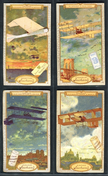 1910's/1920's European Chocolate Cards Lot of (16) With Aviation, Shells and Religion