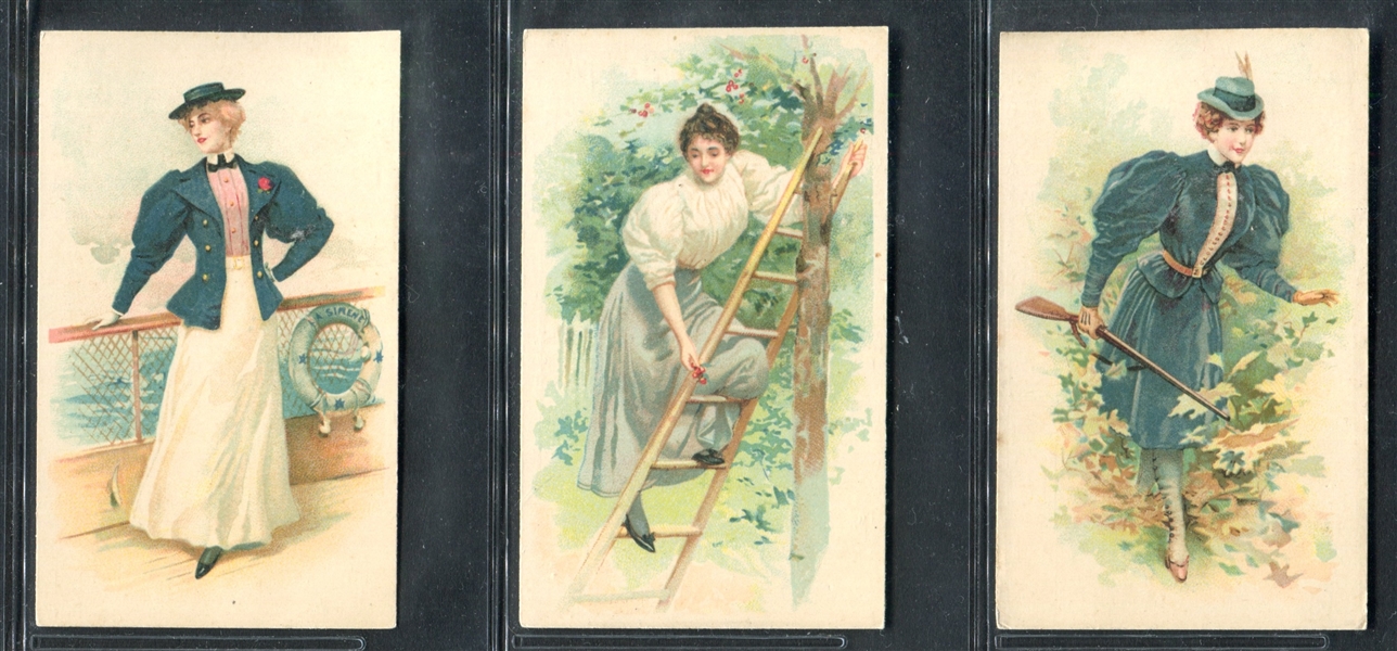 Victorian Lady Stock Trade Card Lot of (3)