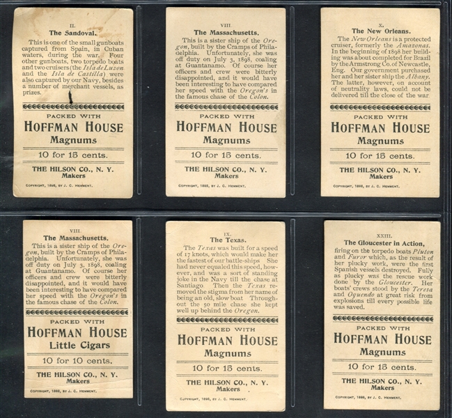 T40 Hoffman House Battleships Lot of (6) Cards