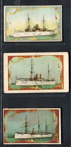 T41 Le Roy Little Cigars Battleships Lot of (3) Cards