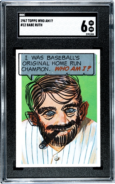 1967 Topps Who Am I? #12 Babe Ruth (Unscratched) SGC6 EX-MT