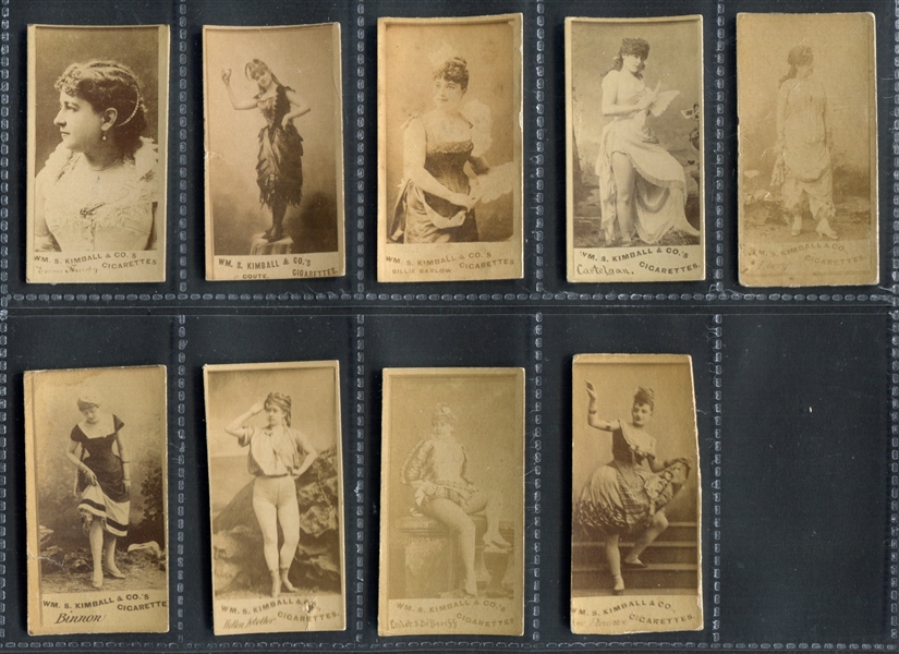 N203 Kimball Cigarettes Actresses Lot of (9) Cards