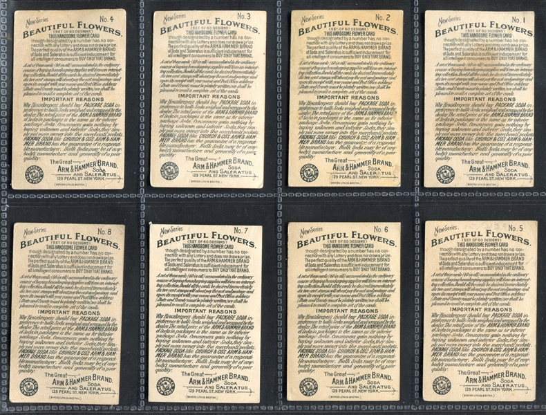 J16 Arm & Hammer Beautiful Flowers Complete Set of (60) Cards