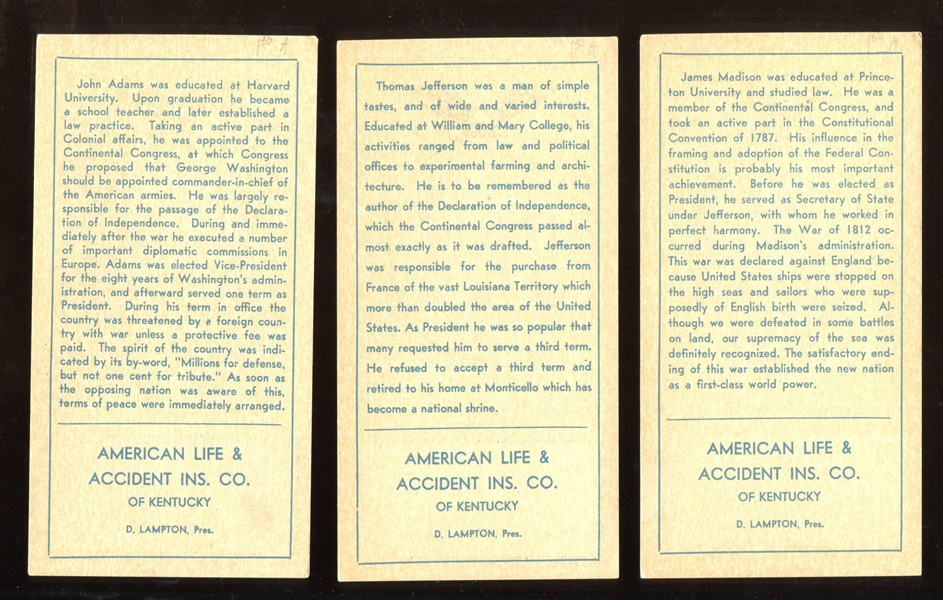 1960's American Life & Accident Insurance Presidents Lot of (9) With Lincoln