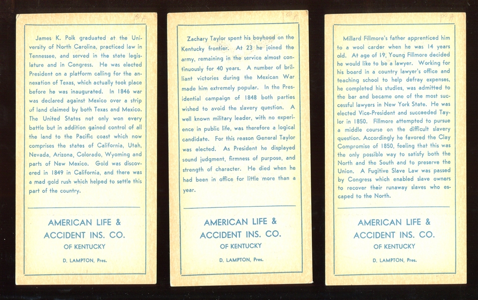 1960's American Life & Accident Insurance Presidents Lot of (9) With Lincoln