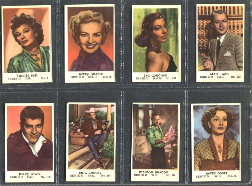 1953 Dutch Series D Movie Stars Lot of (16) Different