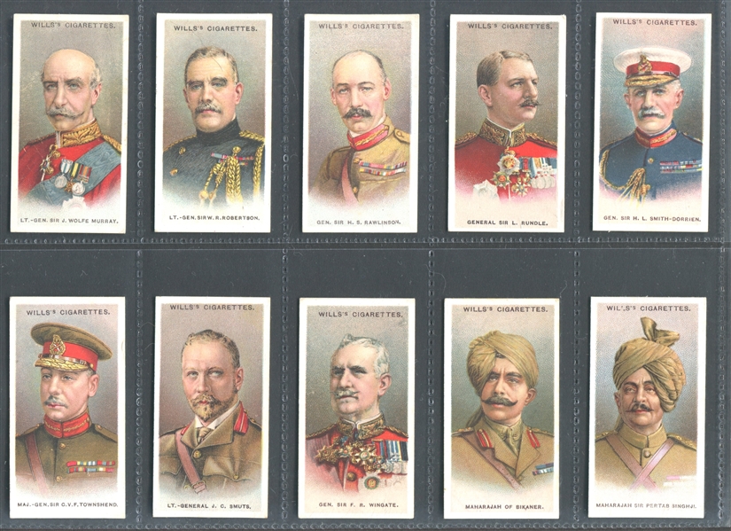 1917 Wills Allied Army Leaders Complete Set of (50) Cards