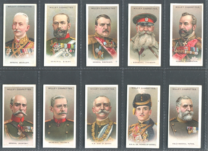 1917 Wills Allied Army Leaders Complete Set of (50) Cards