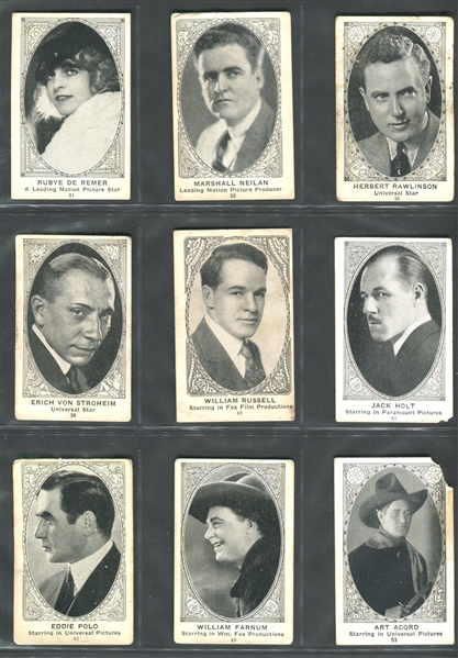 E123 American Caramel Movie Actors and Actresses (80 Back) Lot of (24) Cards