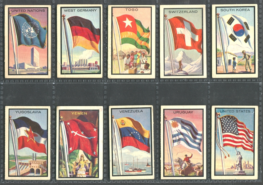 1963 Topps Flag Midgees Lot of (62) Cards