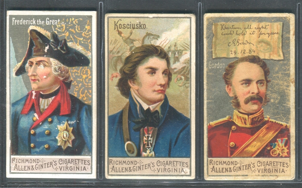 N15 Allen & Ginter Great Generals Lot of (3) Cards