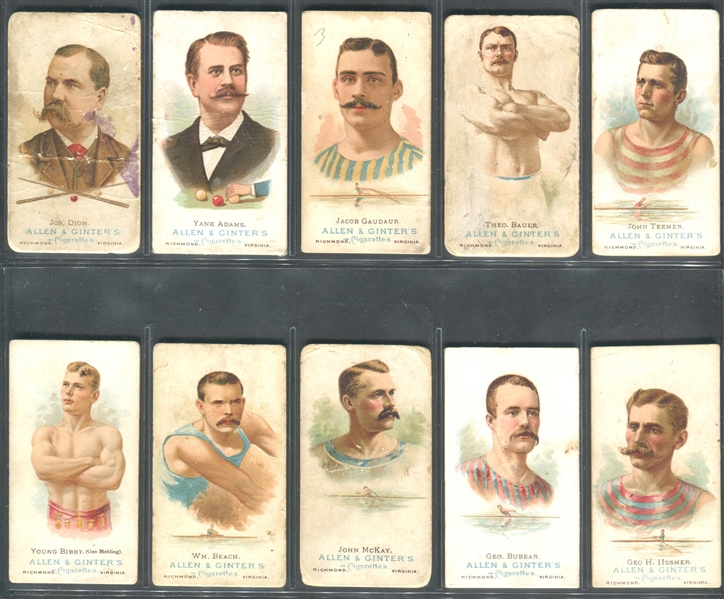 N28 Allen & Ginter World's Champions (Series I) Lot of (10) Cards