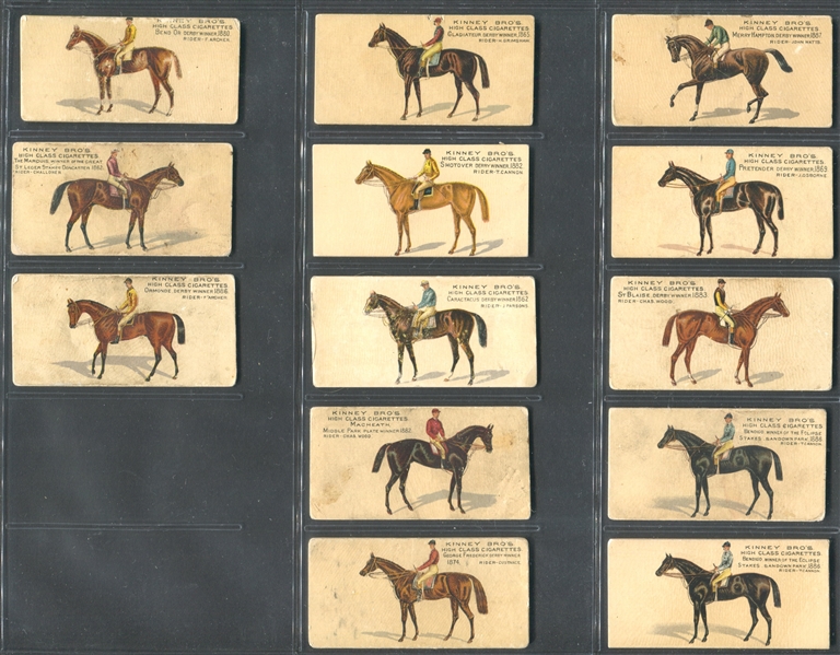 N230 Kinney American Racehorses Lot of (13) Cards