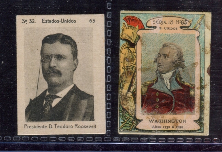 1900 Fotopias Matchbooks (Spain) Lot of (2) U.S. Presidents with Washington and Roosevelt