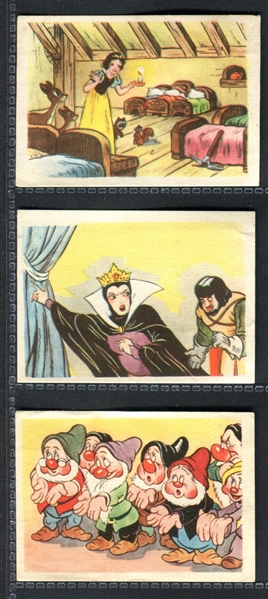 1938 De Beukelaer Lot of (3) Snow White and Seven Dwarves Cards