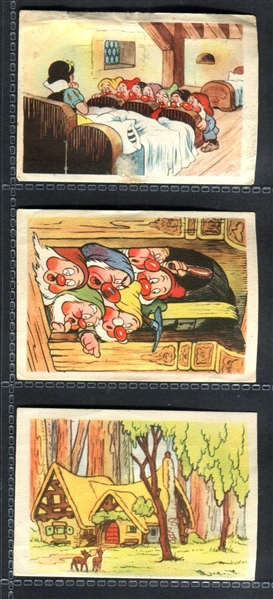 1938 De Beukelaer Lot of (3) Snow White and Seven Dwarves Cards