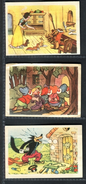 1938 De Beukelaer Lot of (3) Snow White and Seven Dwarves Cards