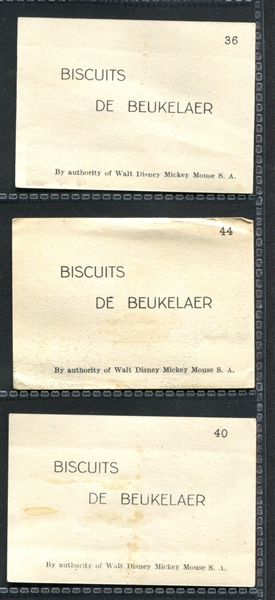 1938 De Beukelaer Lot of (3) Snow White and Seven Dwarves Cards