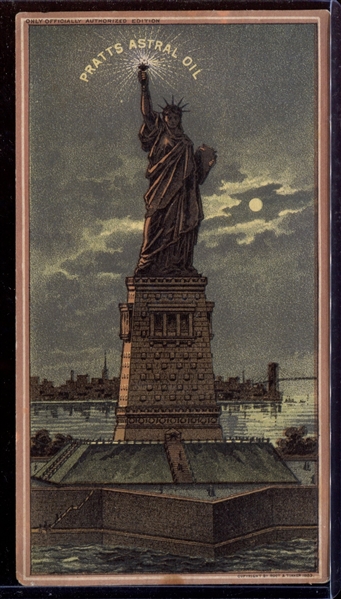 1883 Pratts Oil Statue of Liberty Trade Card