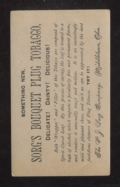 1880's/1890's P.J. Sorg Tobacco Company Billhead and Trade Card