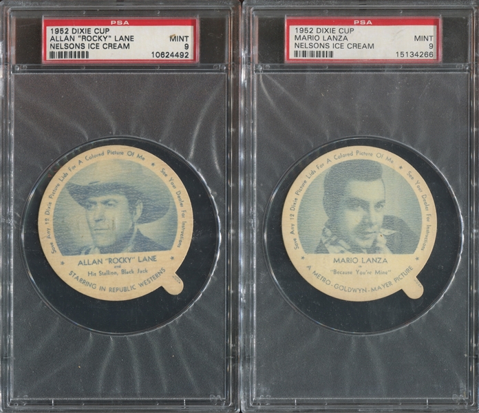 F5-18 Dixie Lids Movie and TV Stars Lot of (12) PSA9 MINT Cards