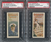 V21 Cowans "Colour Cards" Pair of PSA3-Graded Cards