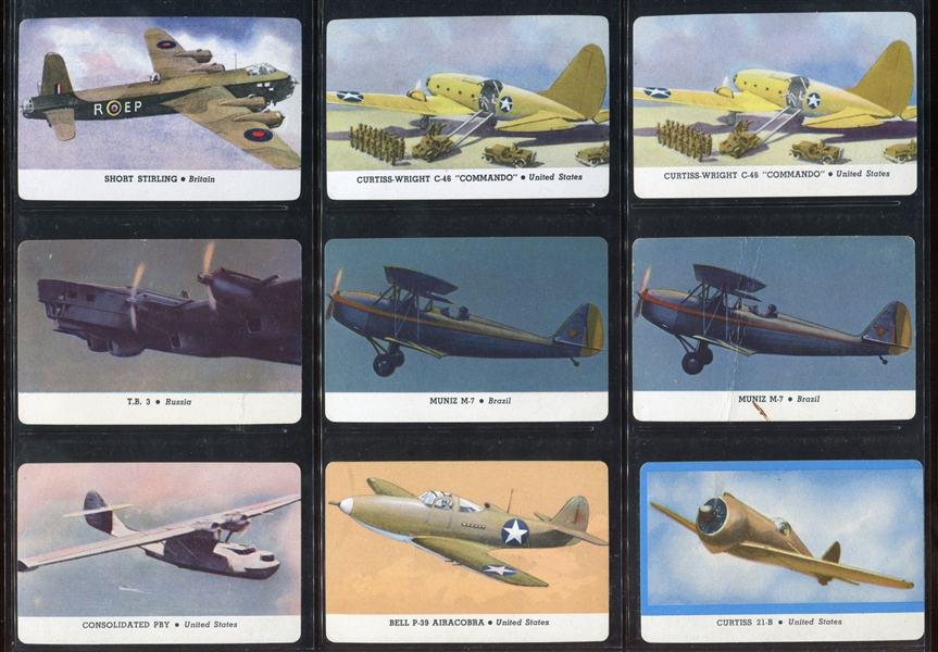 R112 Card-O Airplanes and Battleships Lot of (107) From Various Sets