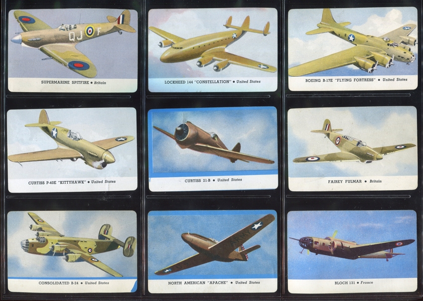 R112 Card-O Airplanes and Battleships Lot of (107) From Various Sets