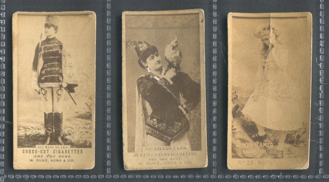 N145 Duke Cigarettes Actresses Lot of (3) Cards