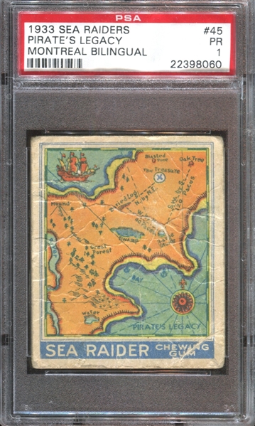 R124 Goudey Gum Sea Raiders #45 Pirate's Legacy (MAP CARD) PSA1 PR