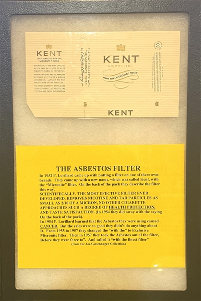 Interesting 1952 Kent Cigarette Packaging for Cigarettes with Asbestos Filter