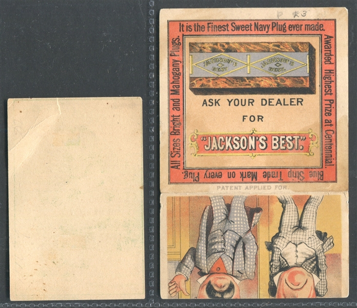 Lot of (2) C.A. Jackson Advertising Trade Cards With Metamorphic