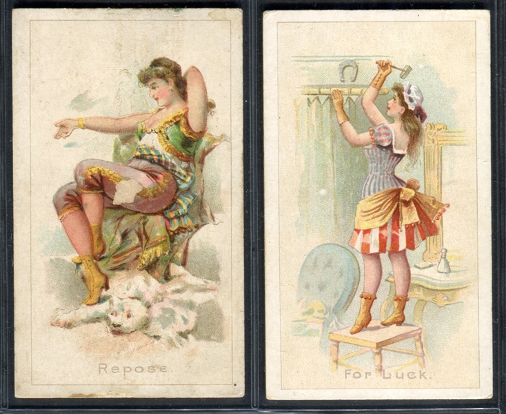 N103 Duke Honest Long Cut Burlesque Scenes Lot of (2) Cards