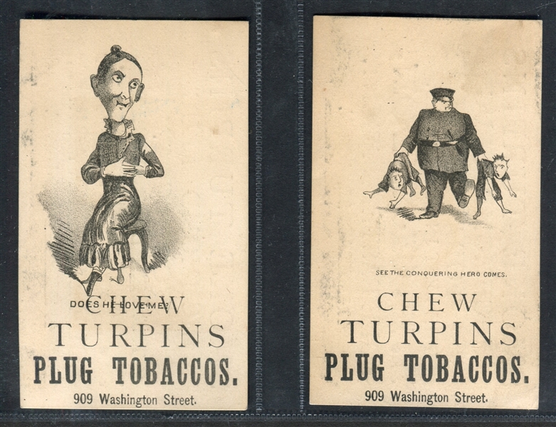 Interesting Turpin's Plug Tobaccos Trade Cards Lot of (2)