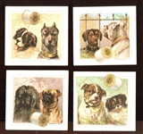 J&P Coats Threads Dogs Lot of (4) Trade Cards