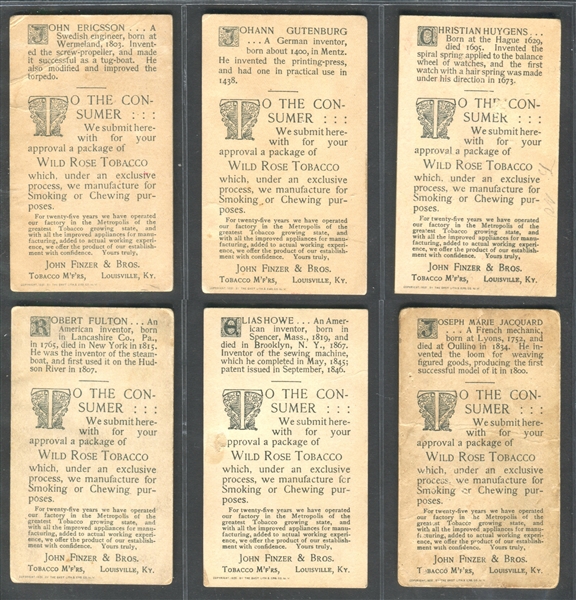 N554 John Finzer Inventors & Inventions Complete Set of (10) Cards