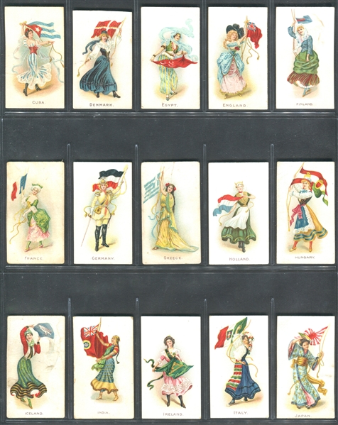 C91 Imperial Tobacco (Canada) Flag Girls of Nations Complete Set of (50) Cards