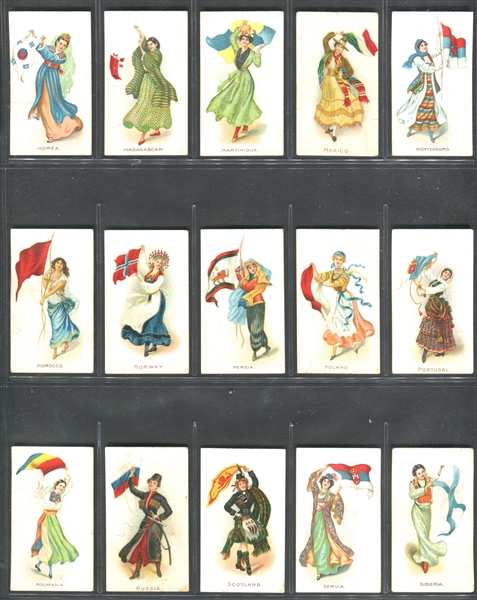 C91 Imperial Tobacco (Canada) Flag Girls of Nations Complete Set of (50) Cards