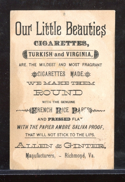 Vintage Allen & Ginter Our Little Beauties Trade Card