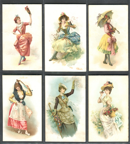 N110 French Novelties Mixed Back Lot of (12) Cards